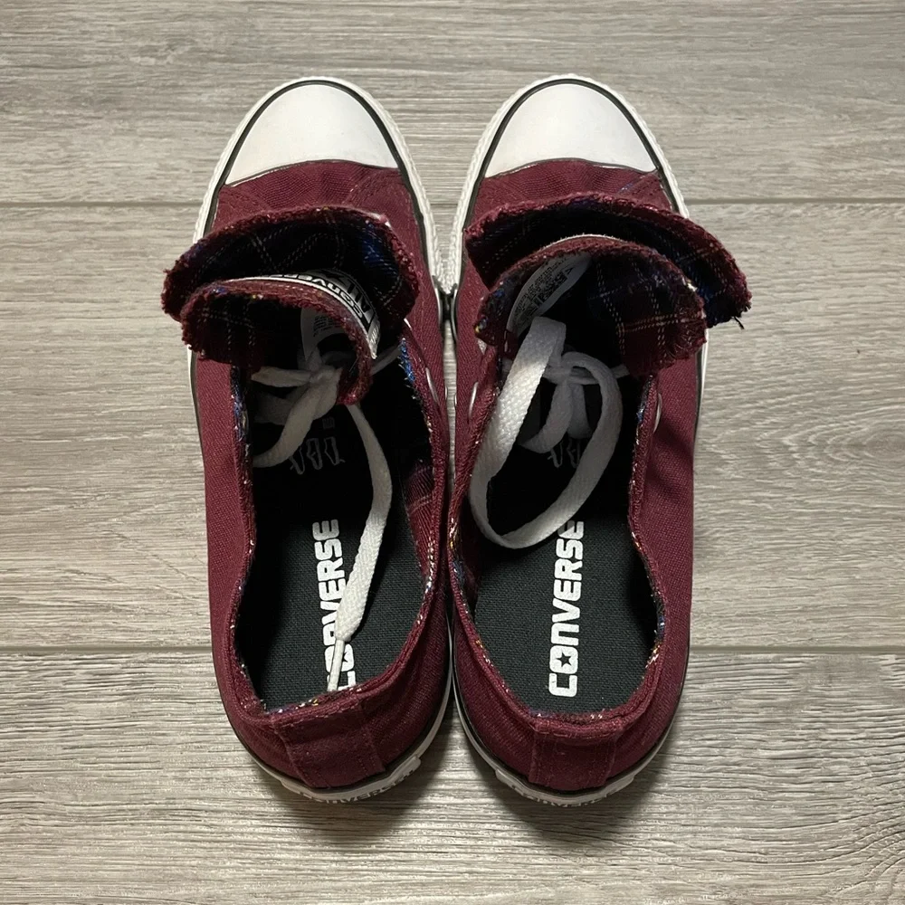 Maroon/Plaid Converse - Picture 4 of 8